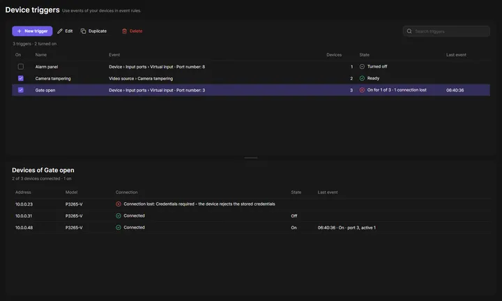 Device triggers page of OADM