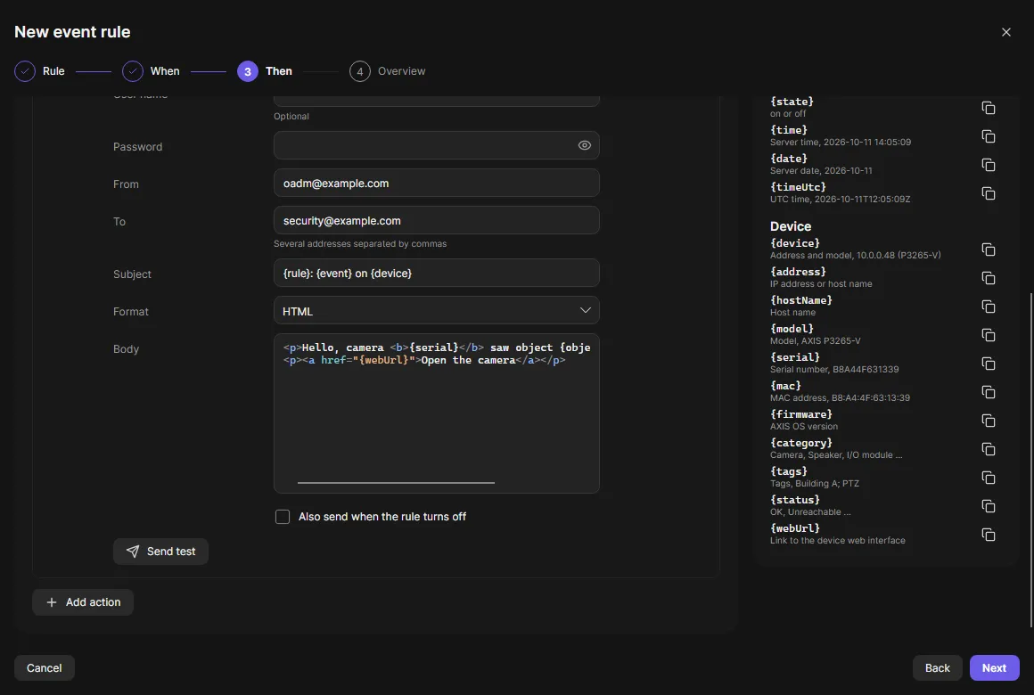 Send email with an HTML body