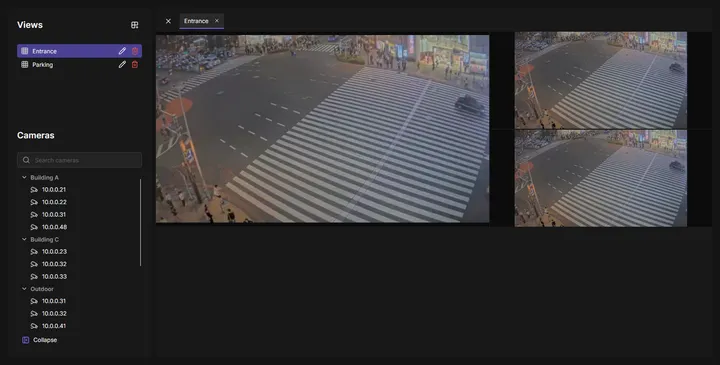 Live View page of OADM