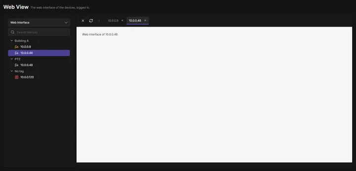 Web View page of OADM